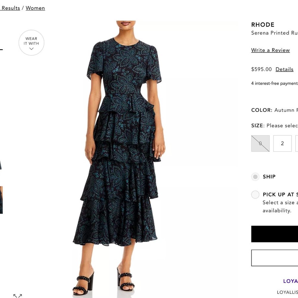 RHODE Serena Printed Ruffle Dress